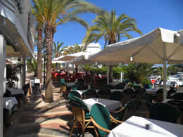 pavement cafe at the harbour cala d'or